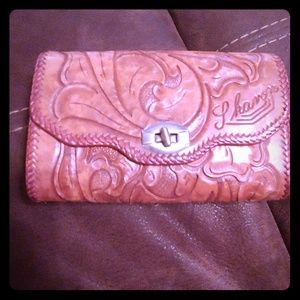 Handmade leather clutch